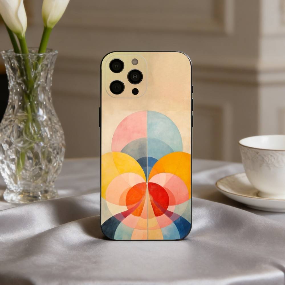 

P-Painting H-Hilma A-AF K-Klint Phone Case For iPhone 17,16,15,14,13,12,11 Plus,Pro Max,XS,Soft Silicone Black Cover iPhone14ProMax
