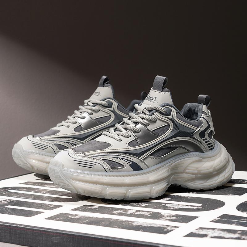 Darth Vader Popcorn Thick-soled Four-season New Light Luxury Casual Sports Shoes Soft-soled Heightening Leather Dad Shoes