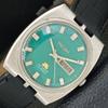 VINTAGE RICOH R31 AUTOMATIC JAPAN MENS GREEN COLOR DIAL WATCH A500628-5 R153-a500628
