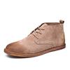 Fashion New Real Leather Boots Men Cowhide Hign Shoes British Retro Short Boots Male Tooling Desert Boots ClassicsAnti-slip Shoes