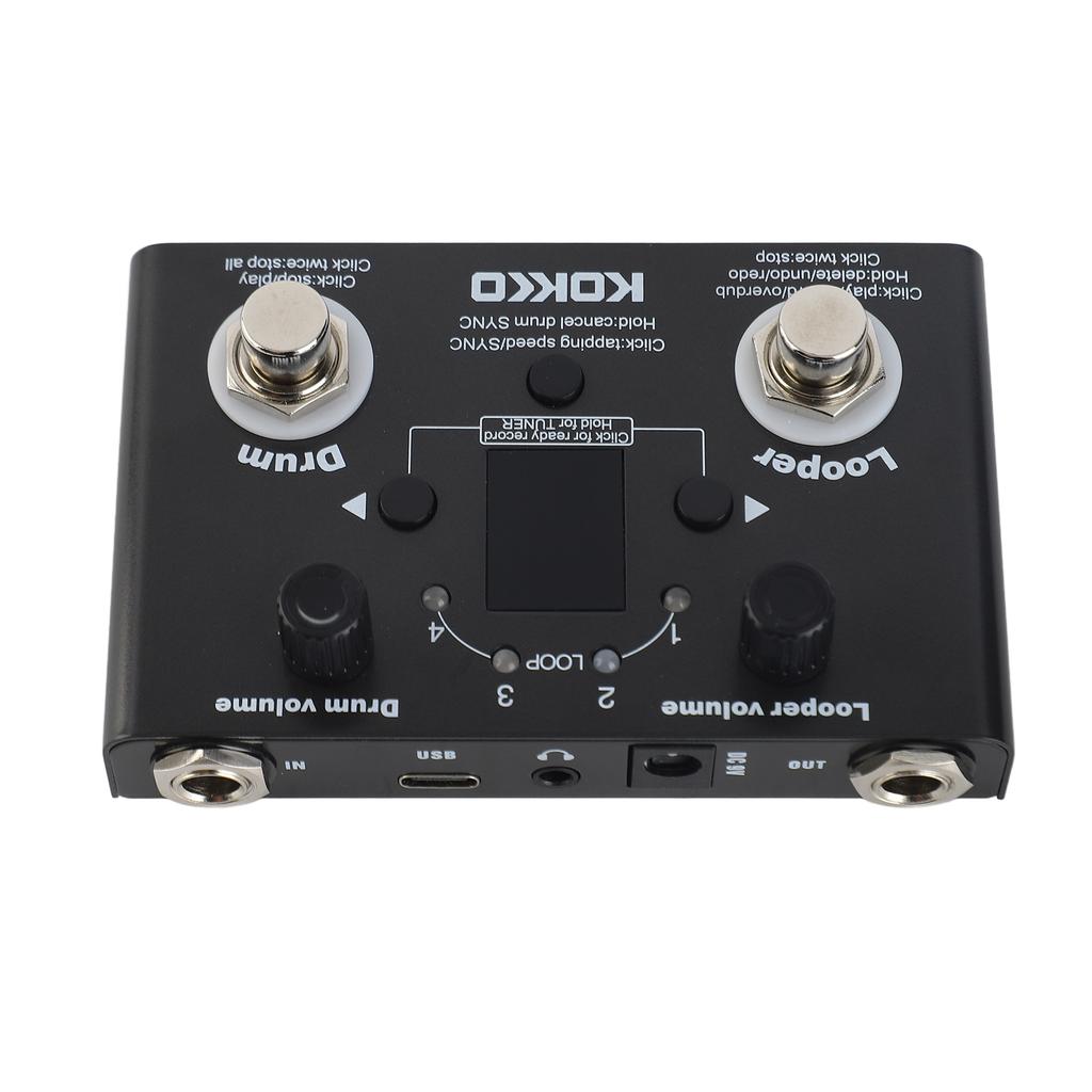 Multifunctional Drum Looper Effect Pedal Tuner BT Page Turner Phrase Loop Recording Drum Machine Effect Compact Pedal