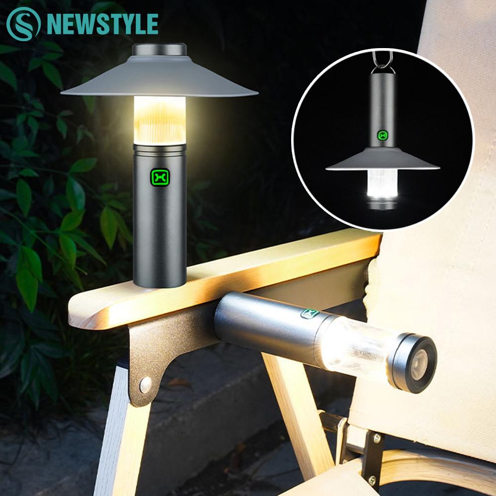 Outdoor Camping Lights Portable Rechargeable Flashlight 3-in1 Camping Tent Lantern Multifunctional Mini Emergency Hanging Light