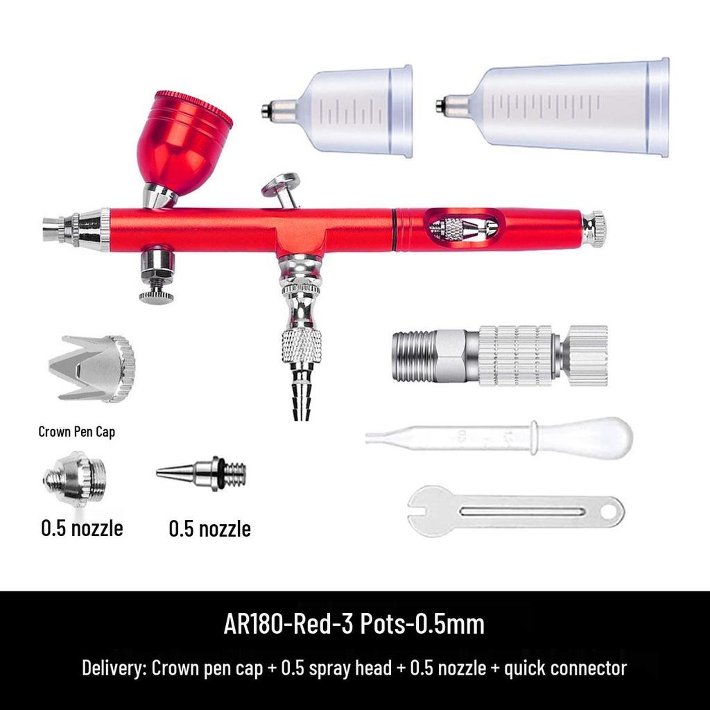 AR180 Airbrush Spray Paint Pen, 0.3-0.5mm Caliber for Car and Model Art.