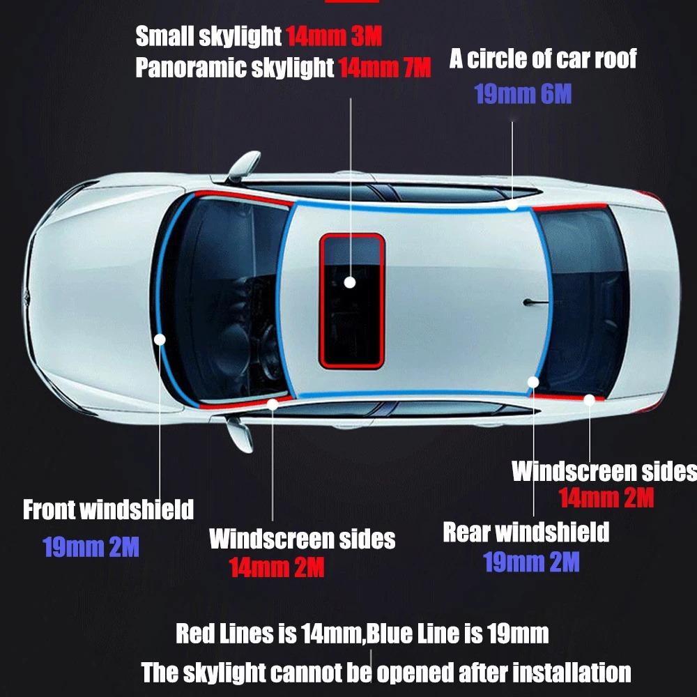 Gumová těsnění do auta Těsnící lišty hran Auto Střecha Čelní sklo Ochranné pryžové těsnění do auta Těsnicí lišta Těsnění oken pro auto