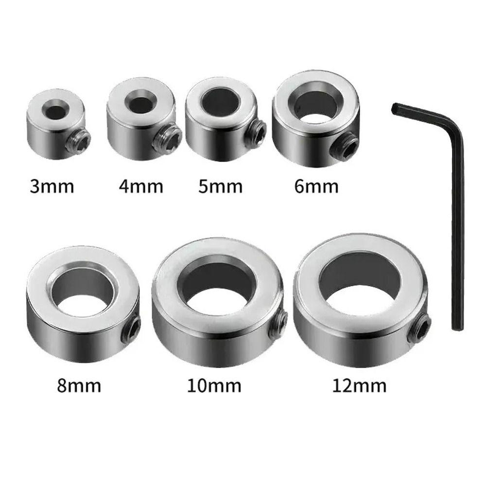 8Pcs/Set Tile Bit Clamp Drill Bit Stop Ring Block Ring Lock Collar Durable Drillbit Limit Ring