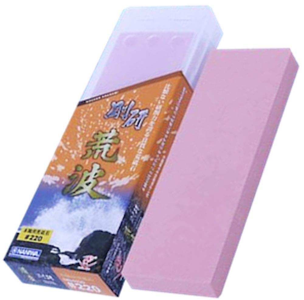 NANIWA GOUKEN Aranami #220 Whetstone NN-0220-01HT Japanese Coarse Sharpening Stone 210x70x20mm Repair Knife Chips Pre-Soak
