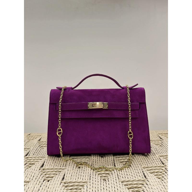 A Generation Of Sheepskin Lambskin Bag Real Leather Women's Bag Retro Cowhide Single Shoulder  Bag Handheld Small Bag