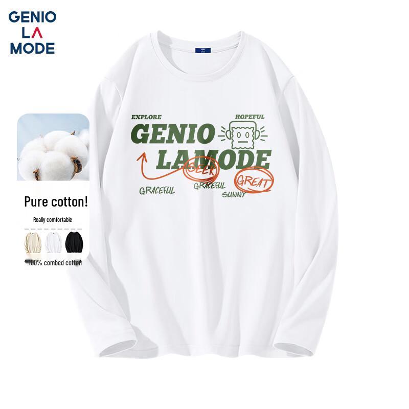 GENIOLAMODE Men's Draped Loose Fit Long-Sleeve T-Shirt