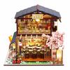 Spilay DIY Wooden Dollhouse Miniature Handmade Kit Set for Beginners, Japanese-Style DIY Wooden Dollhouse with 3D Puzzle and LED Lights, Perfect As a