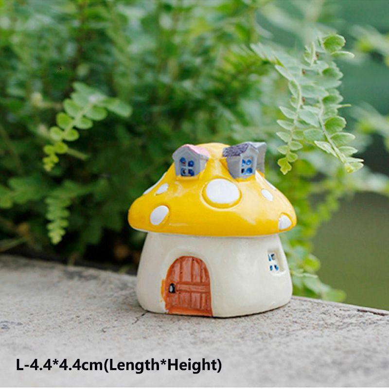 Diy Resin Mushroom House Castle Garden Craft Decor Miniature Micro Art Landscape