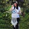 Dream Catcher Macrame Evil Eye Blue White Pink