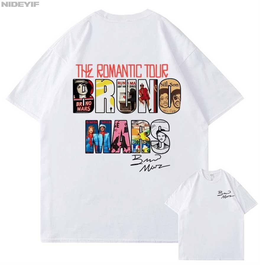 Bruno Mars The RoUnisextic Tour 2026 Album Cover T shirt for Unisex Women Hiphop Streetwear Oversized Tops 100 Cotton TShirt 03236