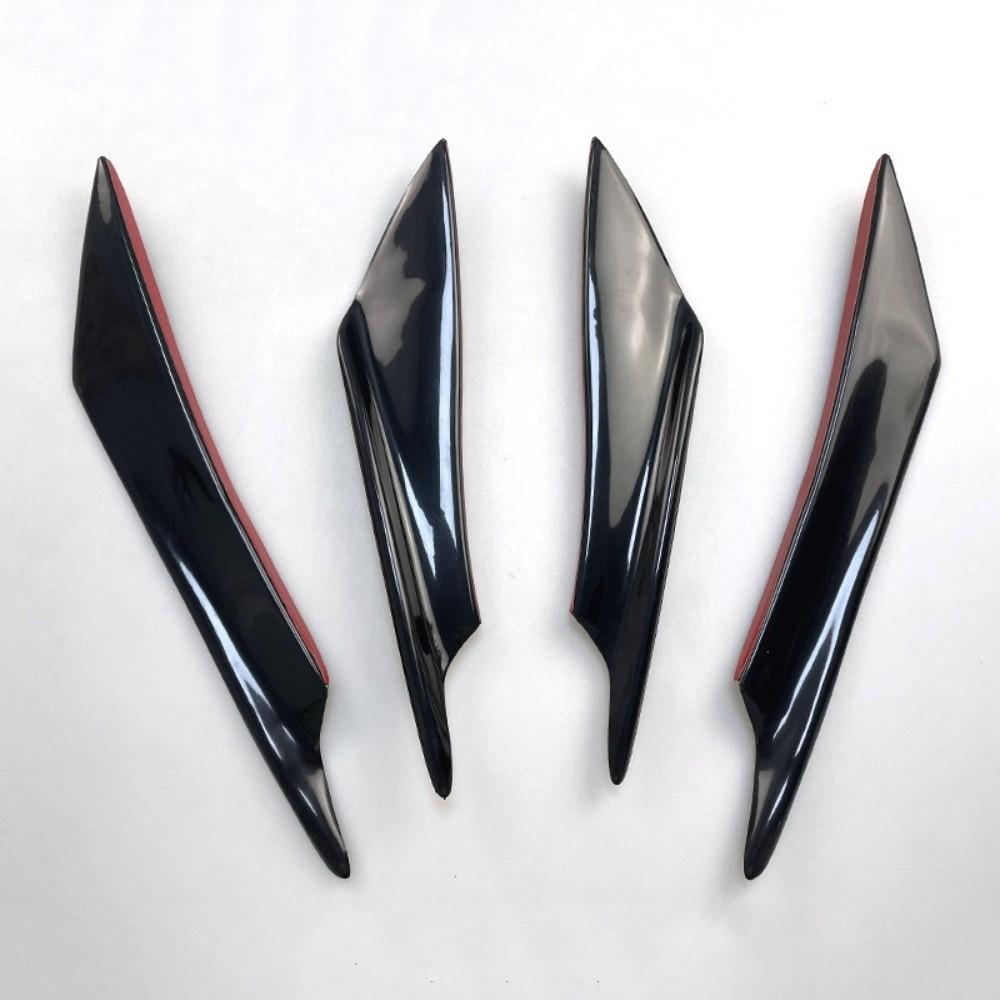 4Pcs Aerodynamic Design EVO Style Wind Splitter Bumper Fins Automotive Protective Trim