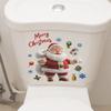 Kreslený Santa Claus a Vianočný prvok Dekoratívne nálepky na stenu do kúpeľne a na WC