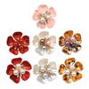 Flower Cufflinks Faux Pearl Rhinestone Flower Button Covers for Women Dress Shirts Crafting DIY Embellishments Gifts