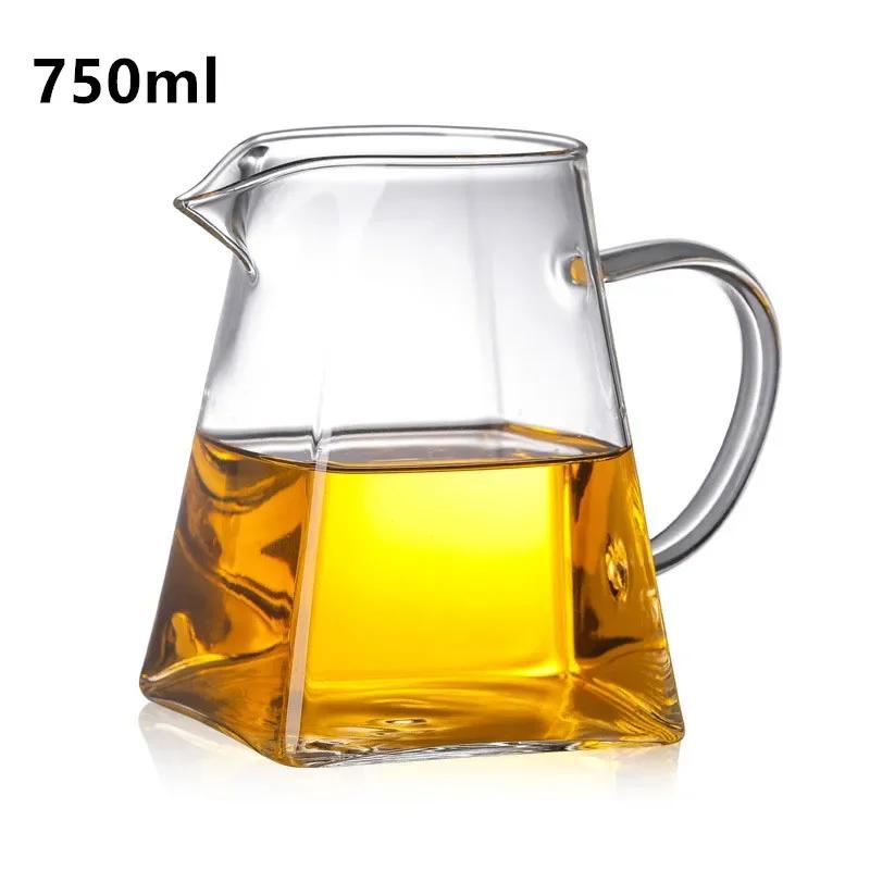 Hitzebeständiger Klarer Glas-Teekrug, Quadratisches Kreatives Chinesisches Tee-Set-Zubehör, Chahai, Milchglas-Kaffeekanne, Wasserkanne
