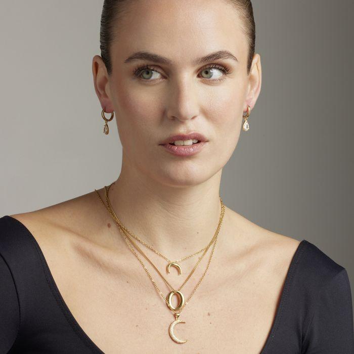 Collier - LUXENTER - Deoko - Or jaune 18K - Zircone cubique - Fermoir mousqueton