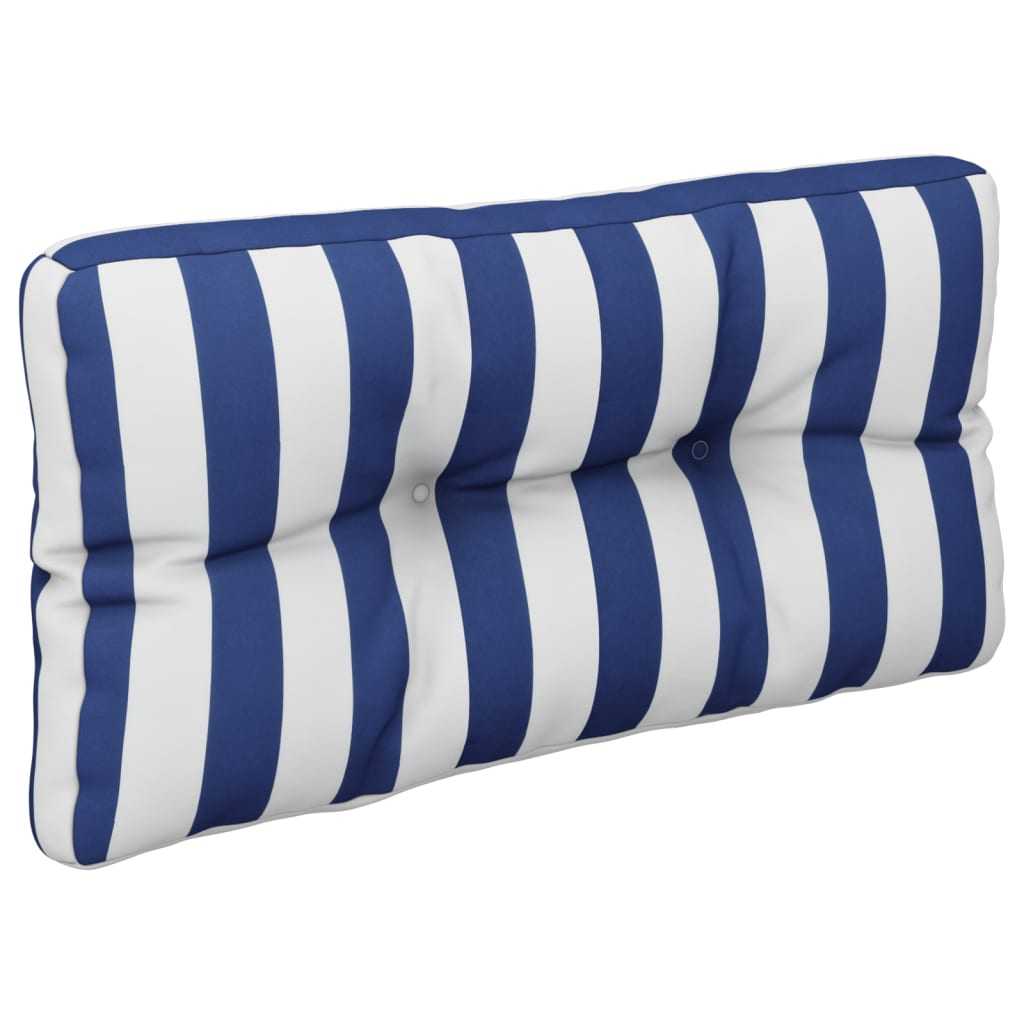 2 Piece Pallet Cushions Blue & White Striped Fabric