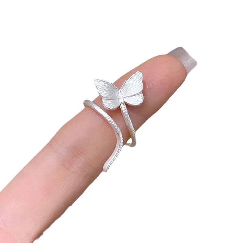 Niche Design Butterfly Winding Ring Women'S Fashionable Sweet Cool Unique Ring Gold And Silver