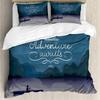 Adventure Duvet Cover Marine Theme Adventure Motivational Words Bedding Set With Pillowcase Full King For Kids Adults Room Decor