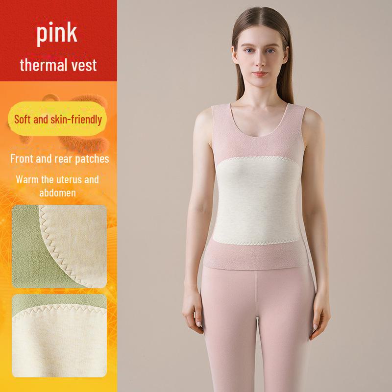 

Шелковый кашемировый самонагревающийся жилет-камисоль для женщин XL розовый/мёд