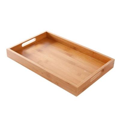 Retro Rectangular Storage Tray Household Solid Wood Storage Plate Bamboo Water Cup Plate Home Living Room