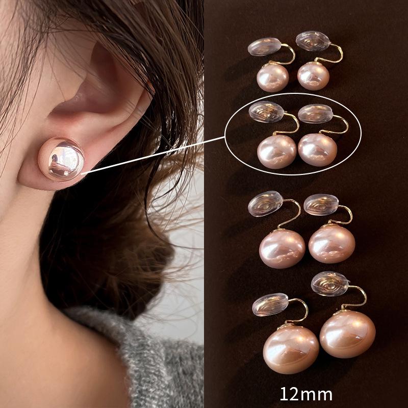 Shi Jia Light Milk White Pearl Earrings: S925 Silver Studs for Women - High-End, Versatile, Niche Design