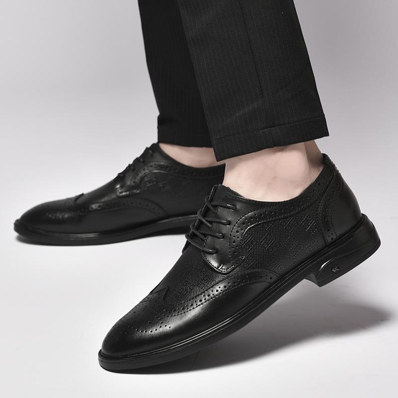 Genuine Leather Formal Men's Shoes Fashionable Gentleman Design Style Outdoor Leisure Party Daily Office Wedding Quality
