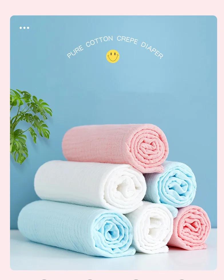 5pcs Baby Reusable Diaper Washable 100% Ecological Cotton Gauze Diapers Bilayer Cloth Nappies for Children Breathable Absorbent