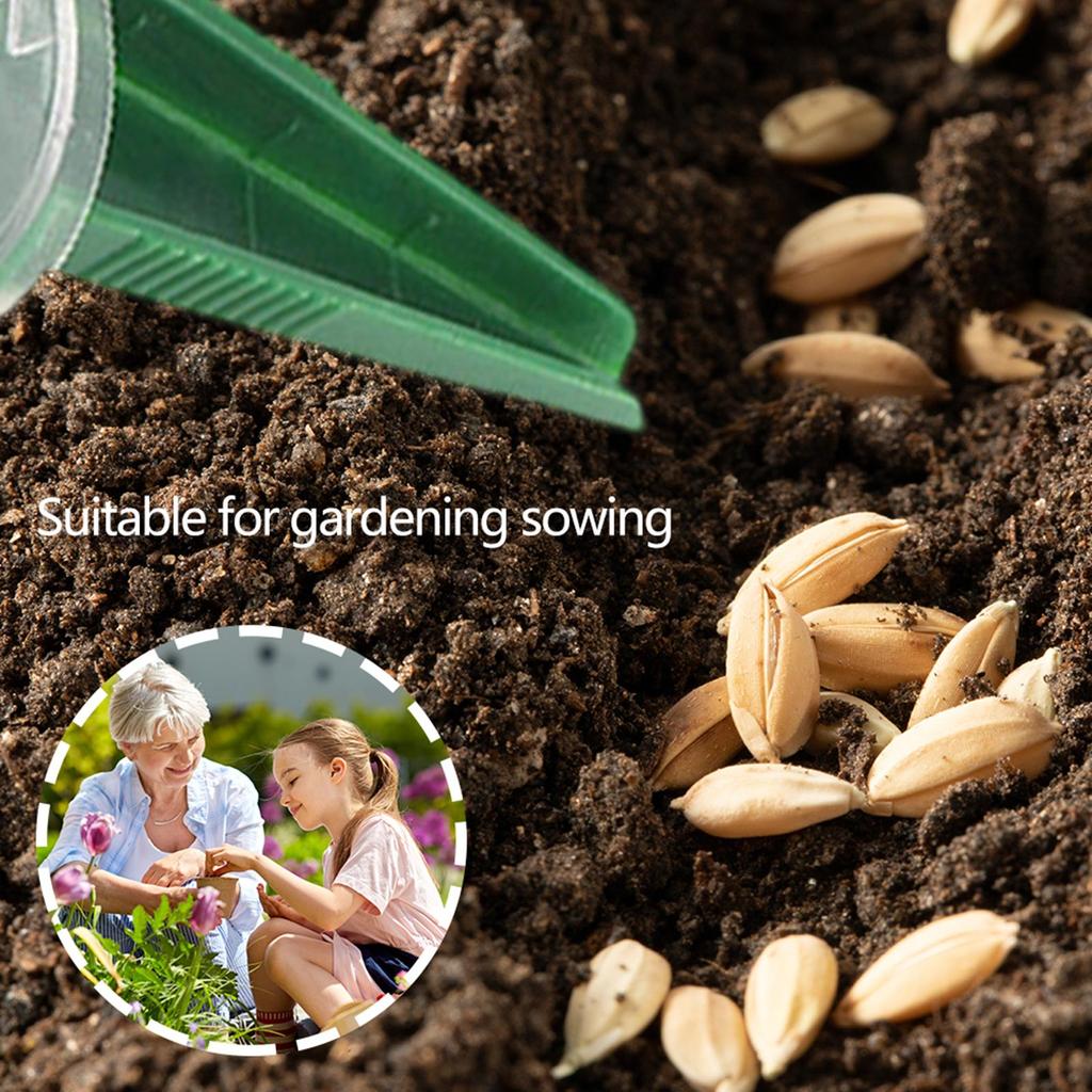 Garden Seeder Sower Hand Dial Garden Planter with Adjustable Hole Multi-function Portable Blackish Green for Gardening Sowing