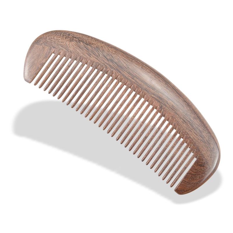 Golden Small Sandalwood Travel Comb - Portable Wooden Scalp Massage & Gift Engraving