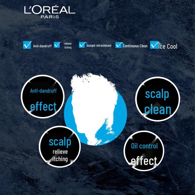 L Oreal Men Expert Cool Mint Anti-Dandruff Shampoo (3 x 200ml)