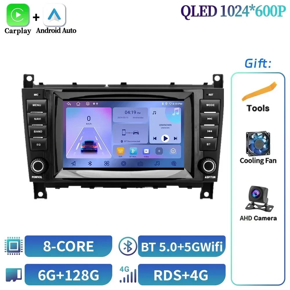 7inch Screen Car Radio Stereo For Mercedes Benz CLC W203 C-Class C180 C200 CLK200 CLK W209 Wireless Android Carplay Multimedia