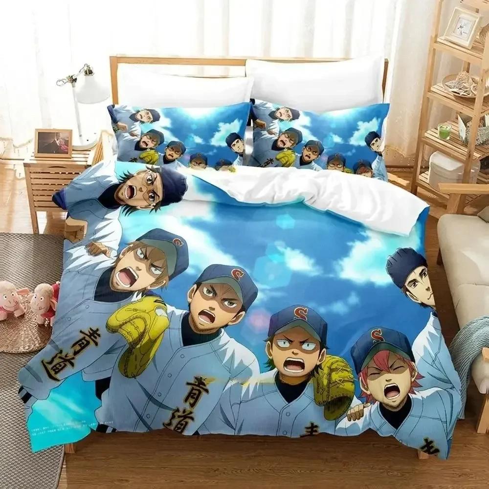 

Comforter Ace Of Diamond Bedding Set Single Twin Full Queen King Size Bed Set Adult Kid Bedroom S 3D Print Anime Bed Sheet Comforter (quilt)-EU Single(135*200cm)3pcs