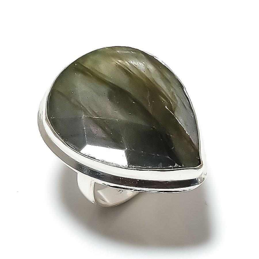 Labradorite Handmade 925 Sterling Silver Gift Jewelry Ring Size 6 v4A49