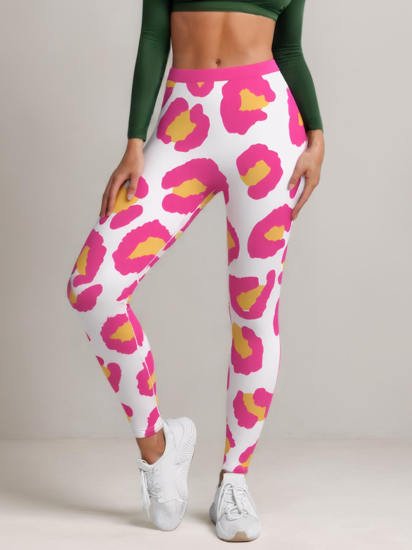 

High Elasticity Women s Digital Print Yoga Cropped Pants - Spring/Summer Casual Wear M