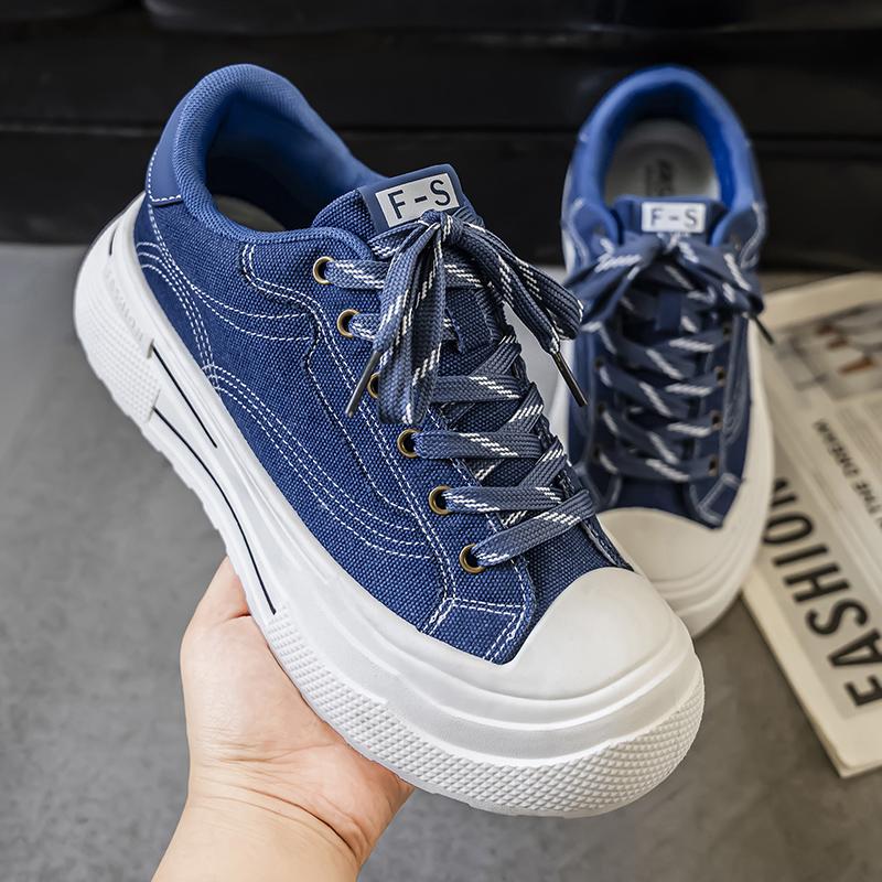 

2025 Men s Casual Low Top Sneakers Comfortable Fit Men s Beige Walking Shoes Breathable Lightweight Non Slip Sports Shoes Cosy 39 синій