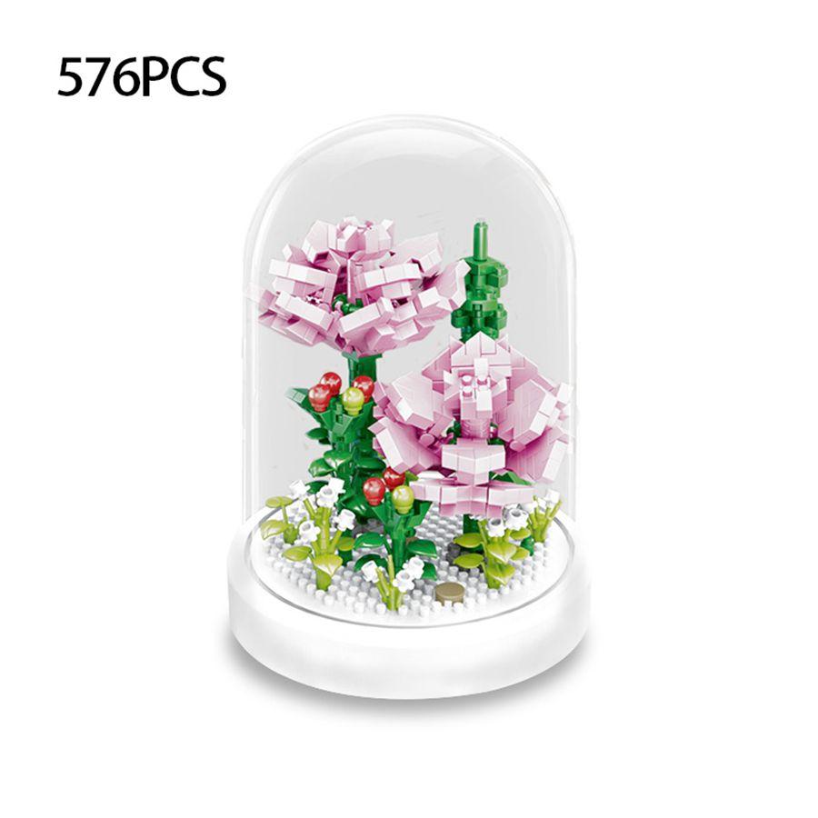 Micro Particle Building Block Flower Simulation Flower Rose DIY Puzzle Assembly Toy Desktop Decoration Children's Toy Girl Gift