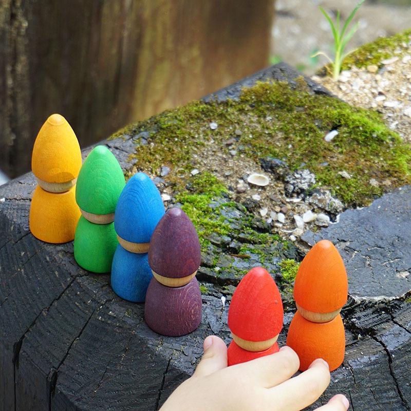 Nordic Hand-Painted Wooden Puppet Doll Set - DIY Creative Six-Piece Collection