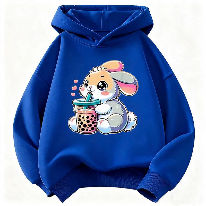 2026 Cute Rabbit Graphic Hoodie Kids Children's Sweatshirt Hoody for Boys Girls Casual Hoodies Clothes