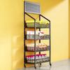4-Tier Mobile Food Display Shelf