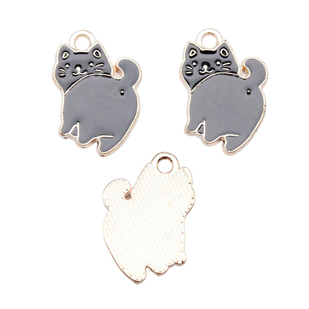 Enamel Charms Cats Pendants For Cute Pet Lover Jewelry Making Accessories
