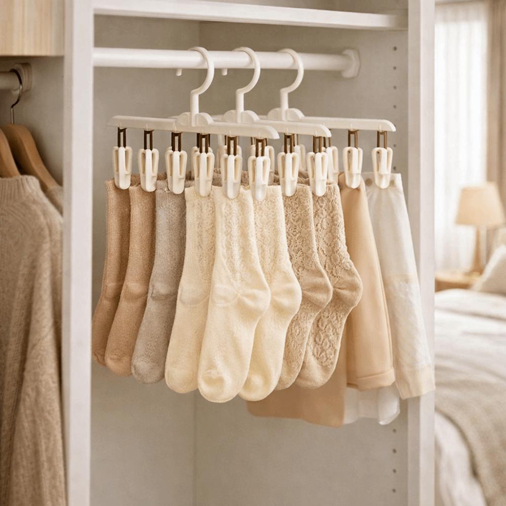 3 Pieces Non-Slip Sock Drying Rack Detachable Clothes Drying Rack Underwear Drying Clips  Balcony