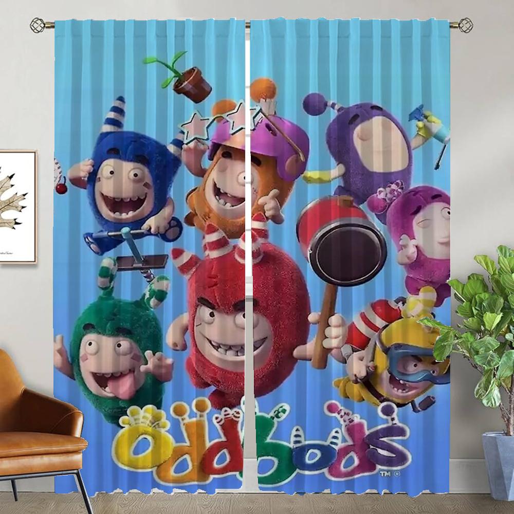 Oddbodes Curtains for Living Room Curtain for Room 2 Panel Halloween Decoration Partition Shades Home Interior Curtains Kitchen