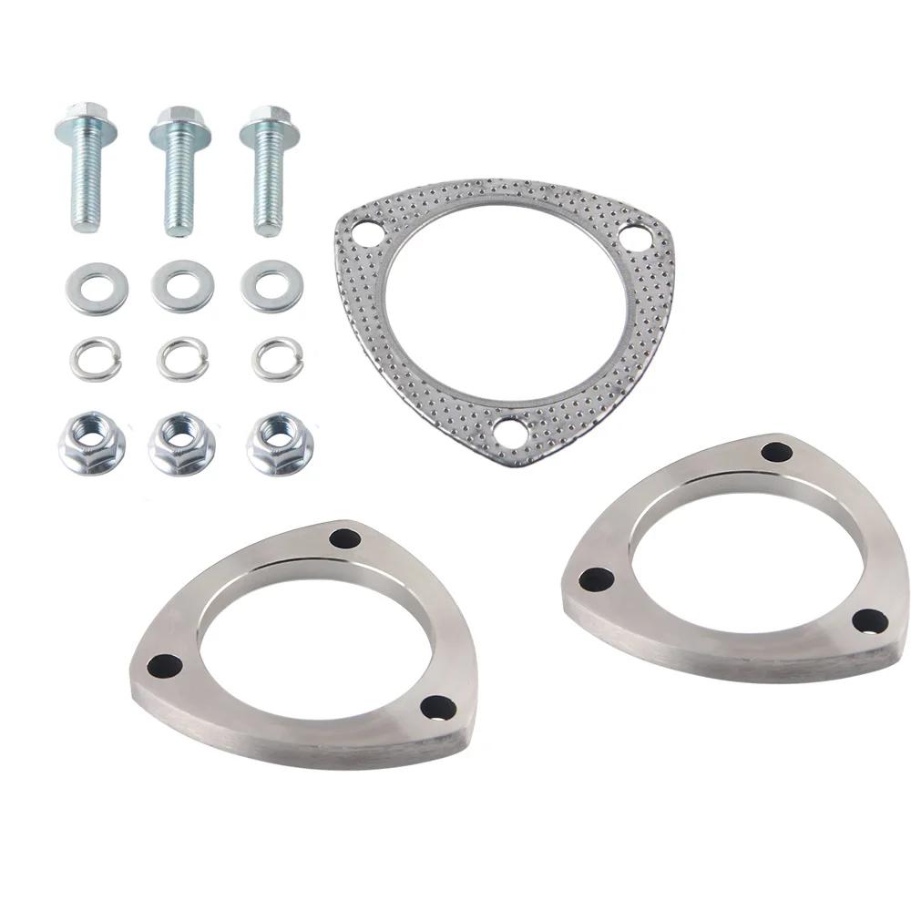 Stainless Steel Exhaust Muffler Weld Flange Connection Joint 3-Bolt 2/2.5/3 Inch with Gasket for Automotive Aftermarket