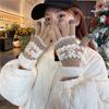 Thickened Full Finger Gloves Deer Winter Mittens Cute Christmas Knitted Gloves  Autumn