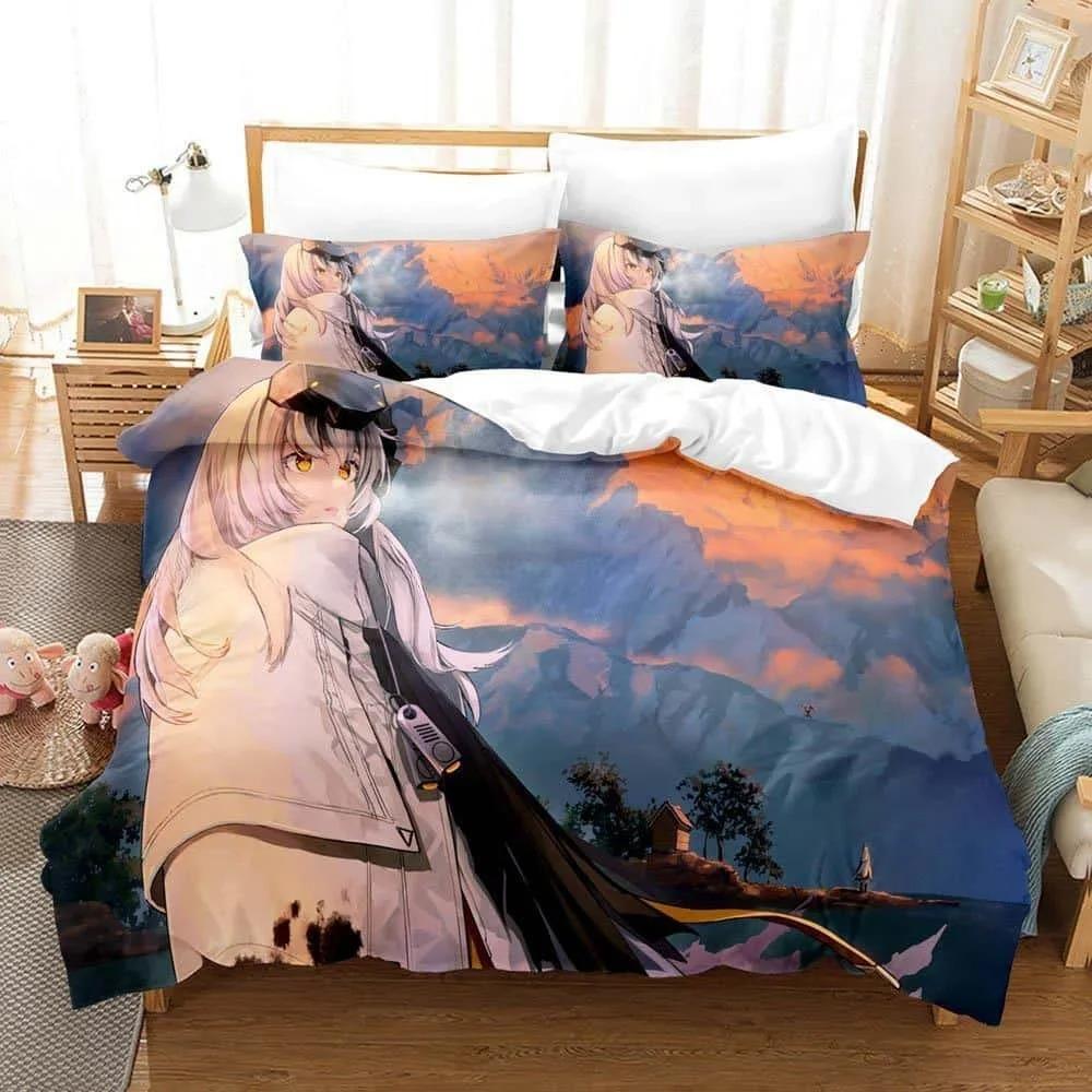 

3D-принт аниме Богиня Победы Nikke Постельное белье Односпальная кровать Твин Полный комплект двуспальной кровати размера «king-size» Детская спальня пододеяльники комплекты 70x133cm 2pcs