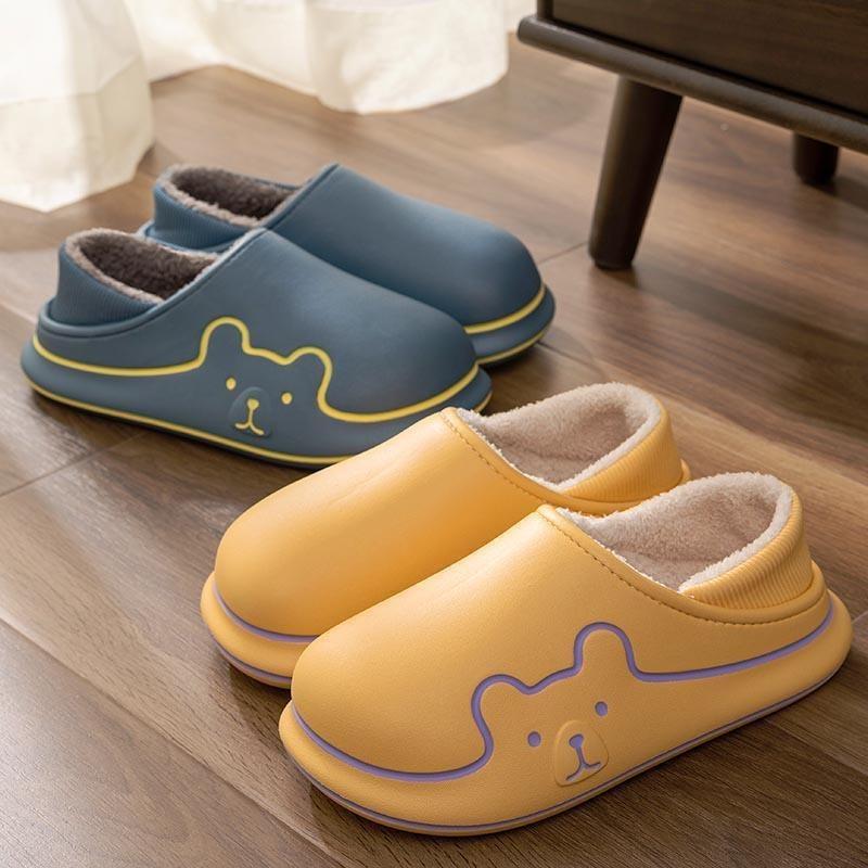 Cotton slippers women's winter bag and indoor home waterproof slip couple pair of cotton shoes men wear non-slip outside