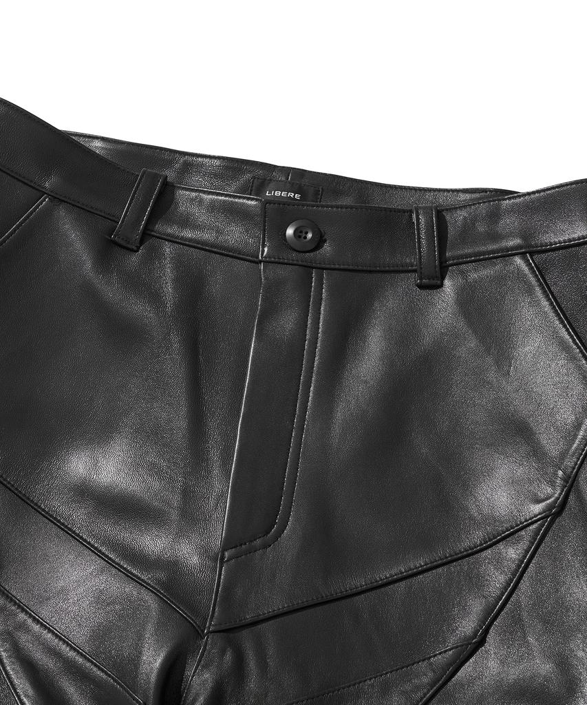 LIBERE Leather Biker Half Pants / Black