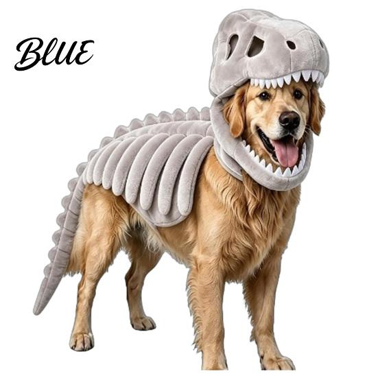 Psí halloweenský kostým Kostým kostlivce dinosaura pro mazlíčky Kostým Vtipné snadno nositelné vybavení Cosplay kostým pro psy kočky Oblečení rekvizita pro Trick or Treat M šedá
